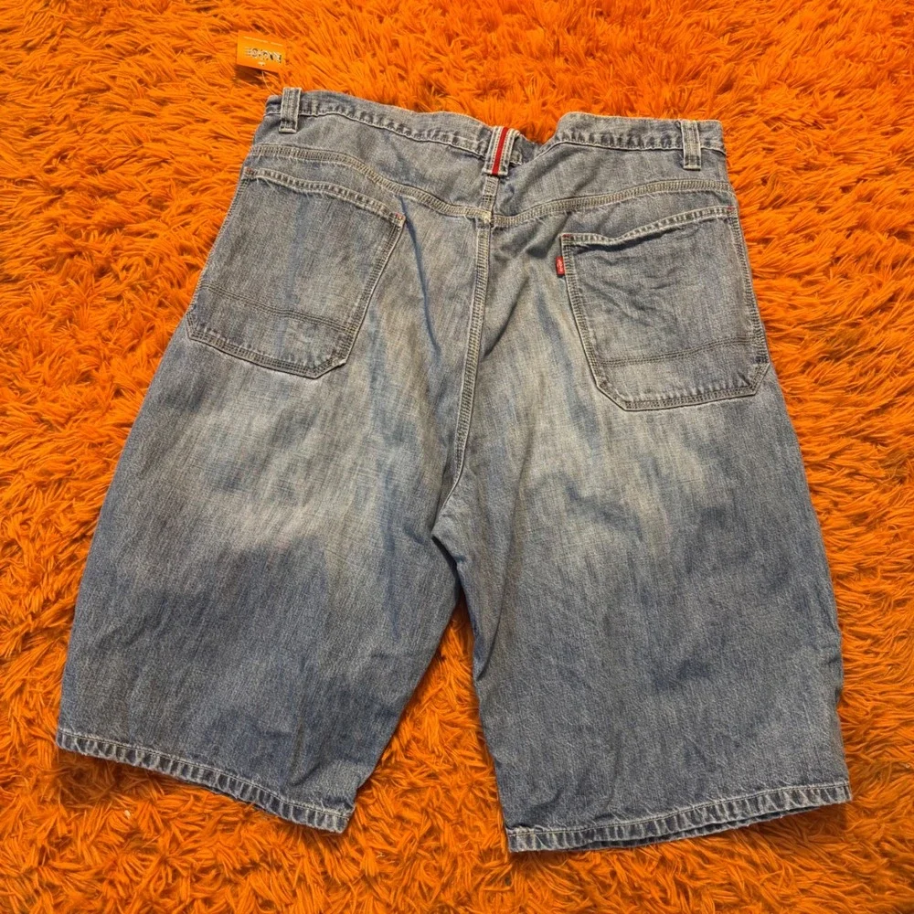 Levis Worker Denim Shorts Mens W42 Baggy Loose Fit Light Wash Y2K Skater Skater